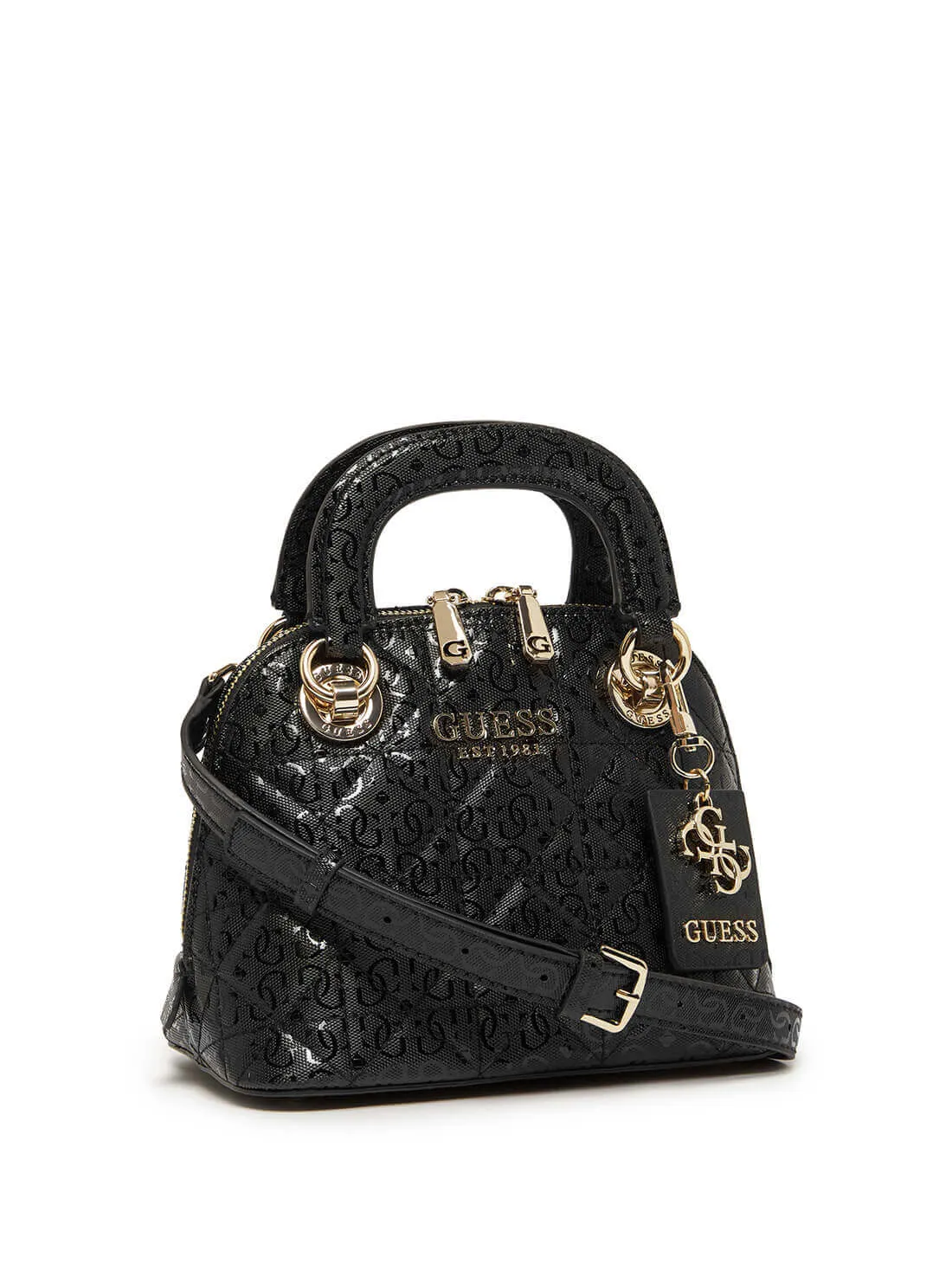 Black Cathleen Small Dome Crossbody Satchel