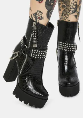 Brax Chain Croc Platform Boots