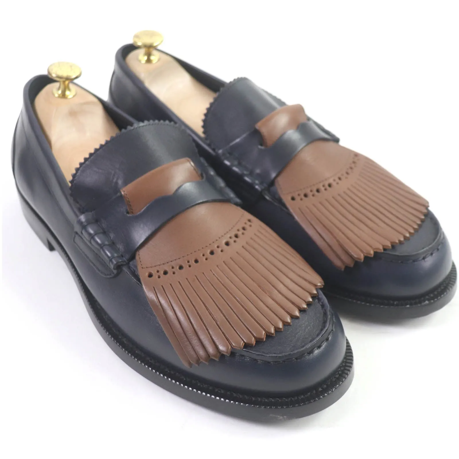 Burberry Quilted Leather Tassel Loafers 44