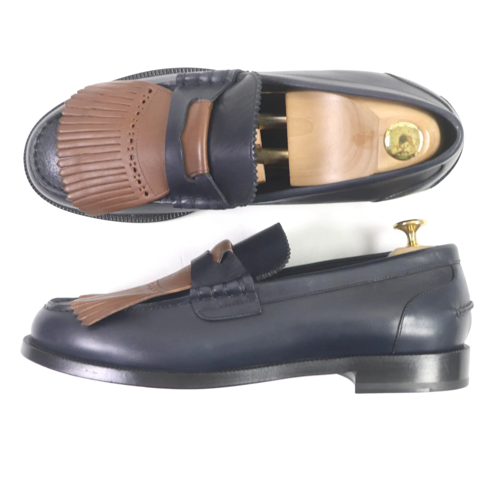 Burberry Quilted Leather Tassel Loafers 44