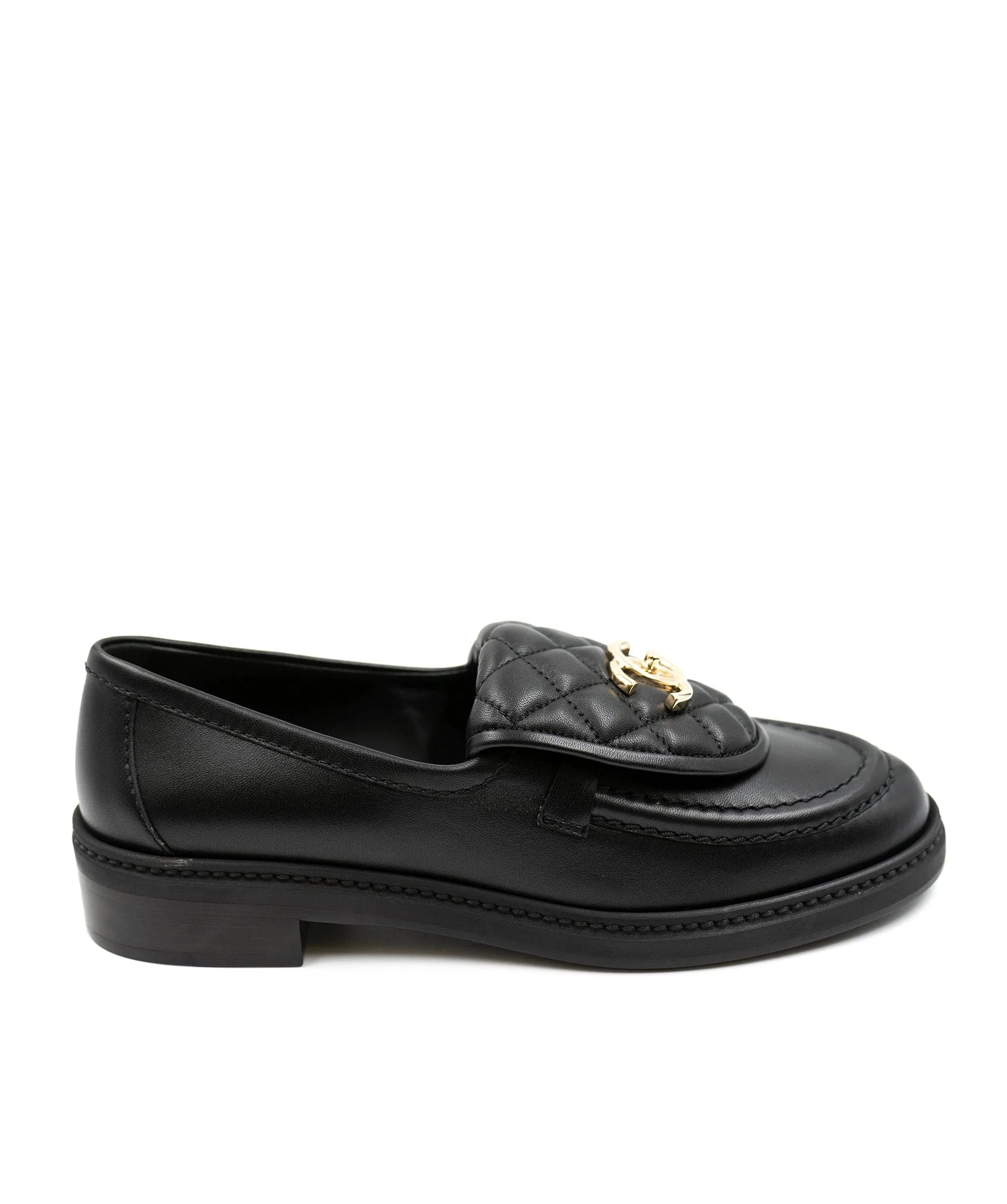 Chanel black loafers with turnlock size 37.5 AGC1338