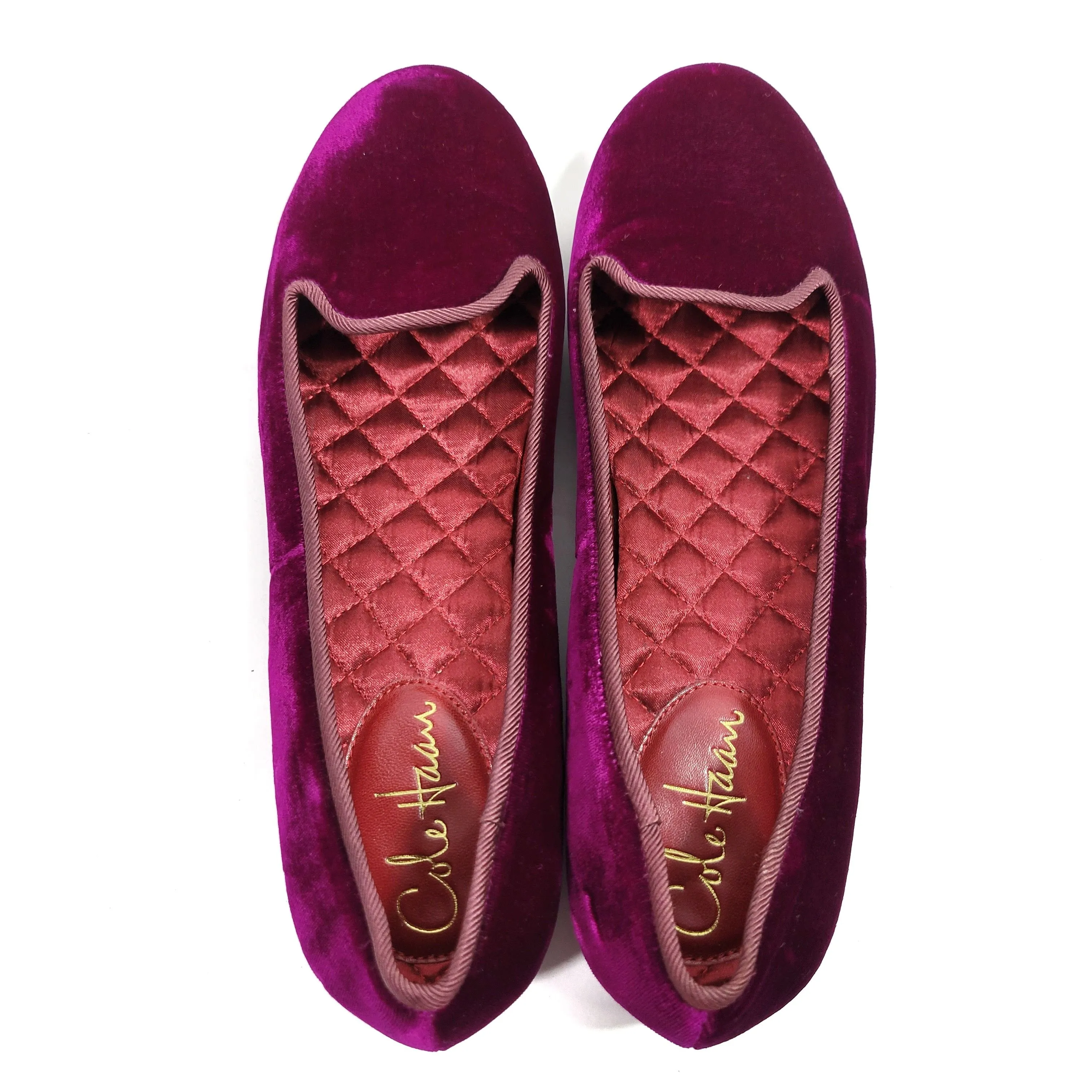 Cole Haan Morgan Pink Velvet Loafers Size 8