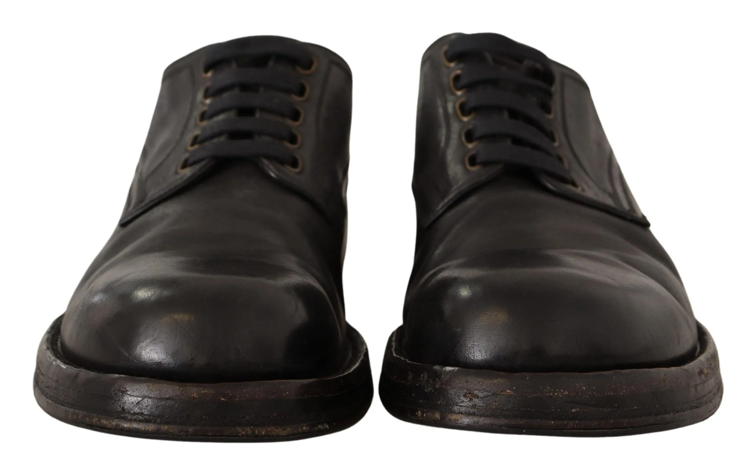 Dolce & Gabbana Black Leather Formal Lace Up Shoes