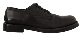 Dolce & Gabbana Black Leather Formal Lace Up Shoes