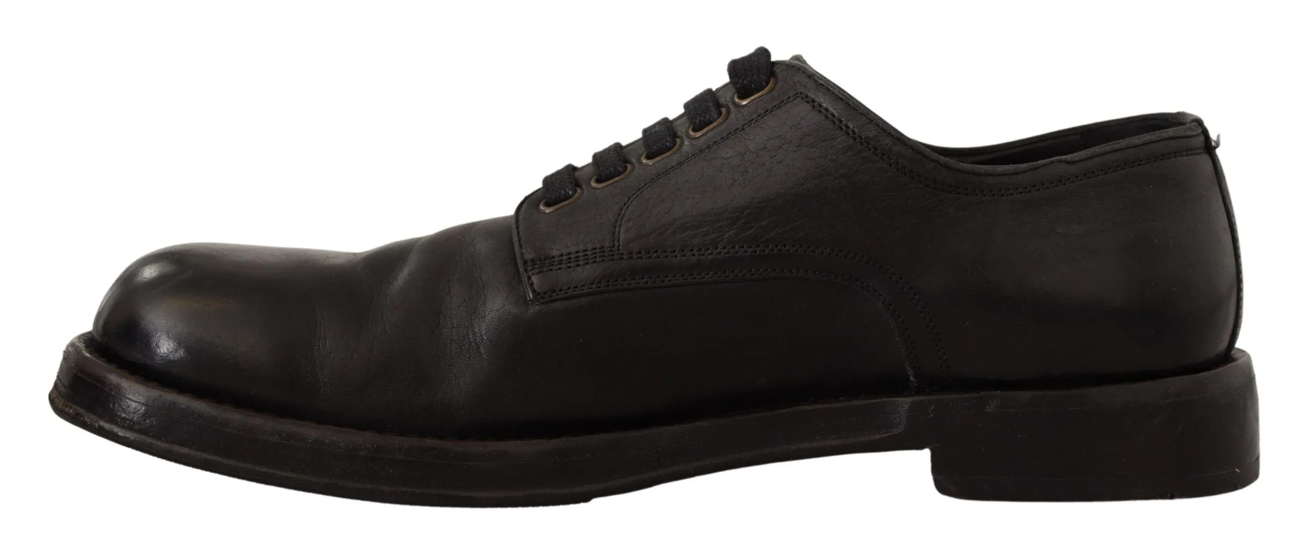 Dolce & Gabbana Black Leather Formal Lace Up Shoes