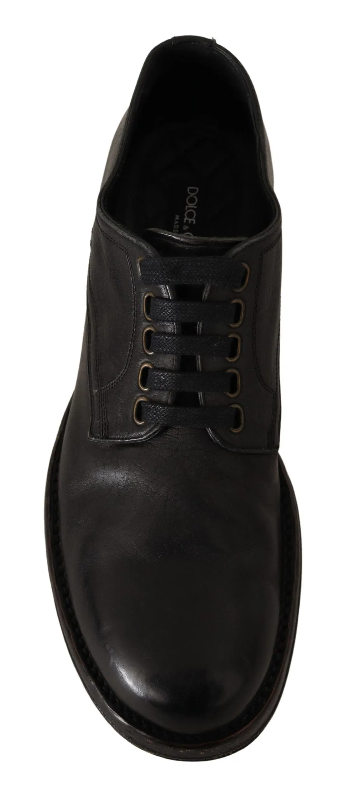 Dolce & Gabbana Black Leather Formal Lace Up Shoes