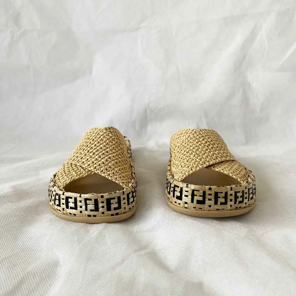 Fendi Reflections woven slides, 37