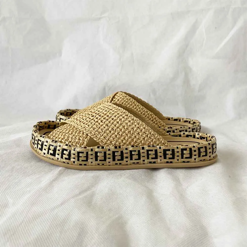 Fendi Reflections woven slides, 37