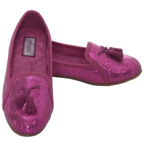 Fuchsia Sparkle Tassel Loafer Shoes Girls 7 Toddler-4 Kids