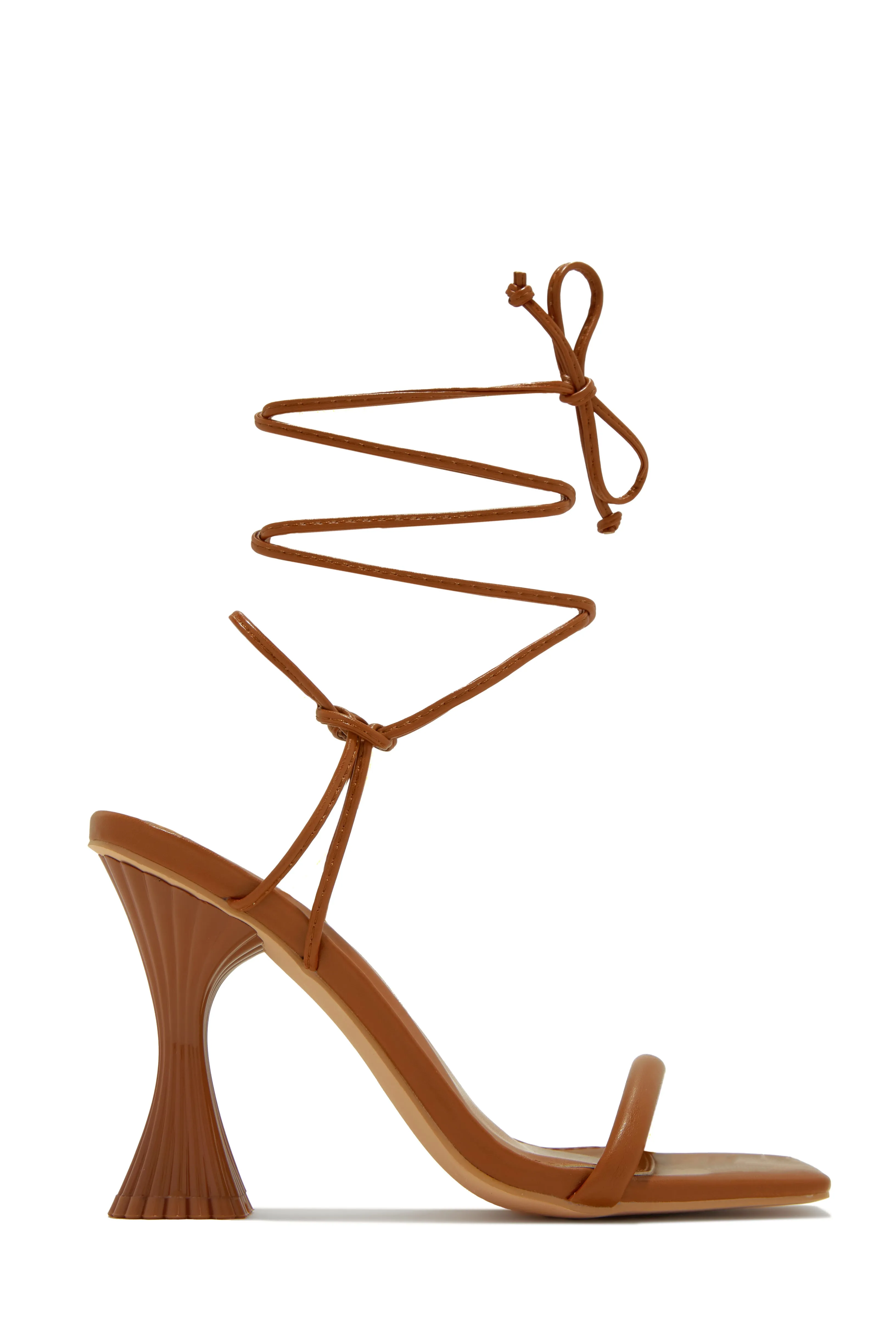 Idalia Lace Up Heels - Tan