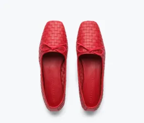 Jada Woven Flats in Crimson