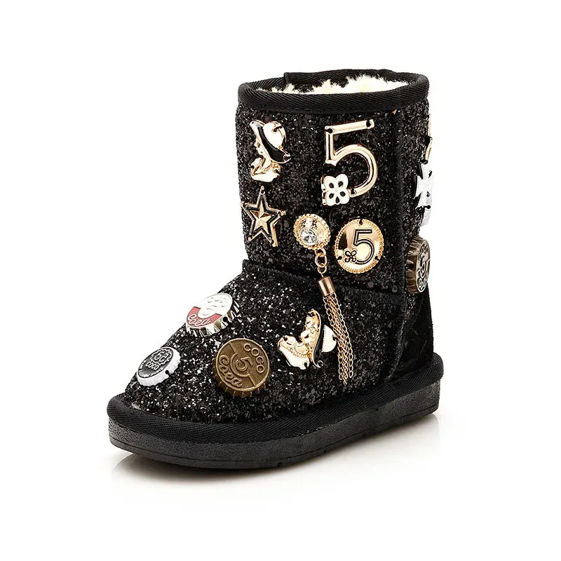 Ke' Metal Bling kids Snow Boots