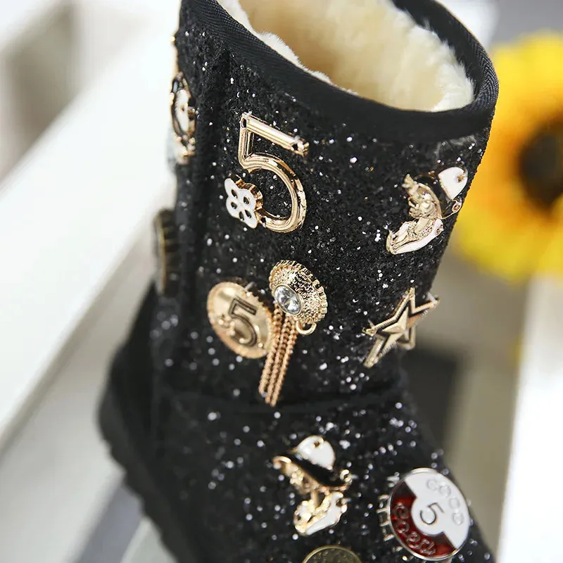 Ke' Metal Bling kids Snow Boots