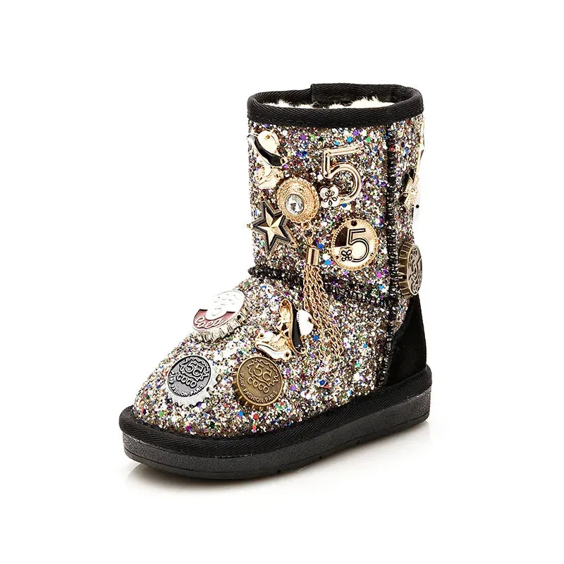 Ke' Metal Bling kids Snow Boots