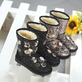 Ke' Metal Bling kids Snow Boots