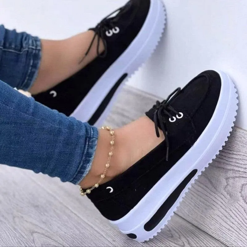 Lace-up Rivet Flats Sneakers for Women