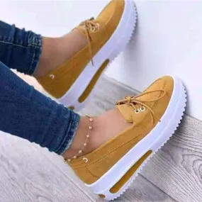 Lace-up Rivet Flats Sneakers for Women