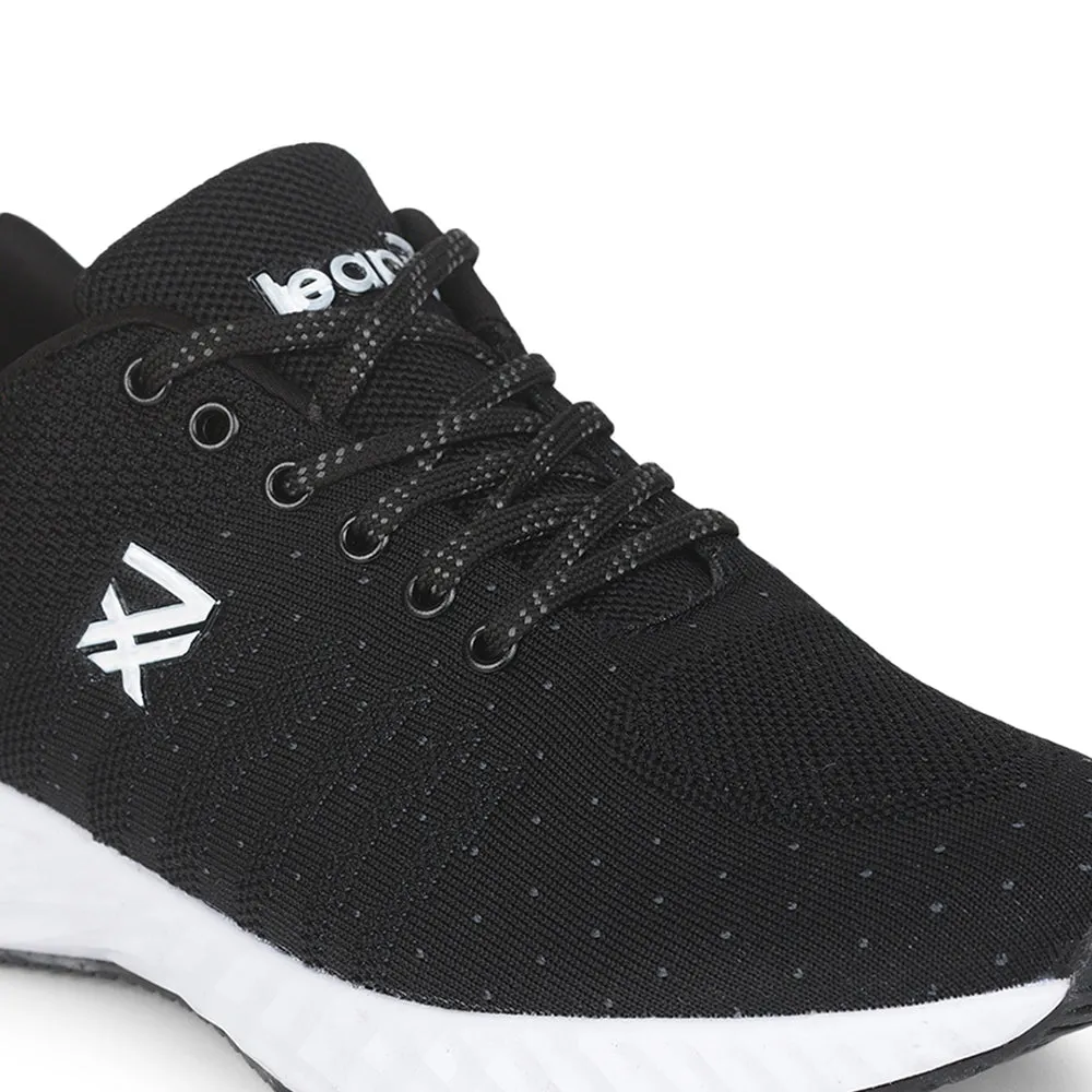 Leap7x Lacing Sports Shoes For Men (Black) ASPER-3 By Liberty