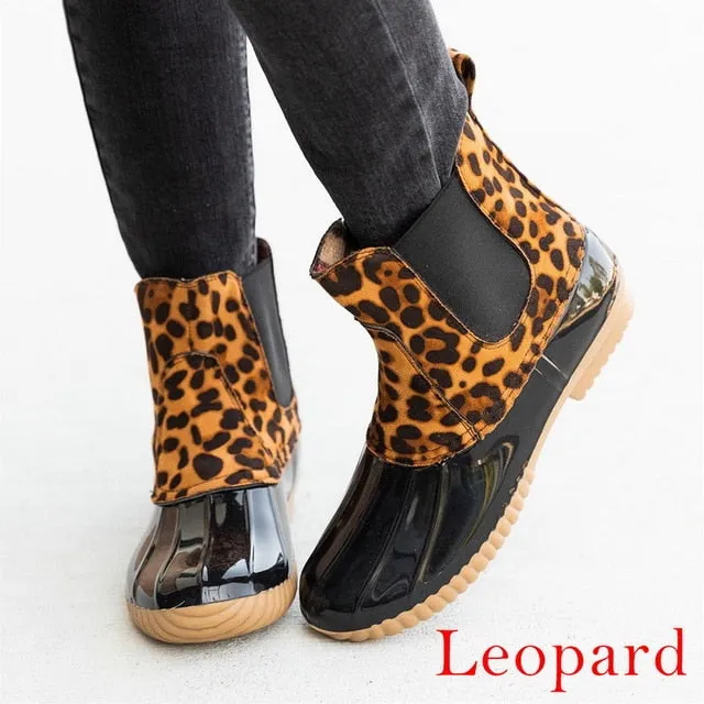 Leopard Duck Boots for Women