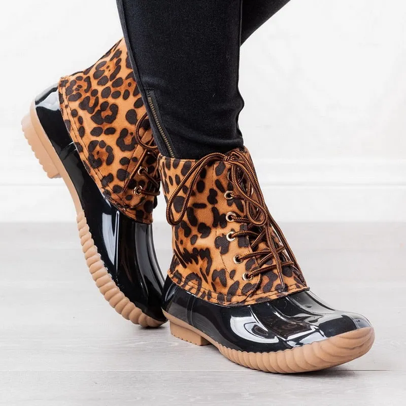 Leopard Duck Boots for Women