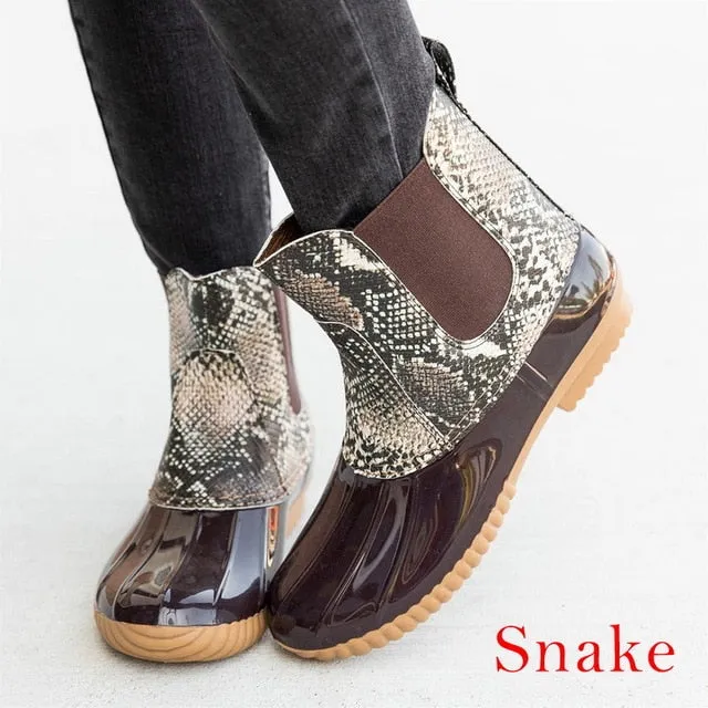 Leopard Duck Boots for Women