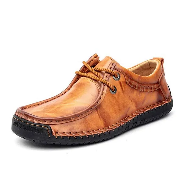 MEN'S SOFT-SOLED LACE-UP LEATHER SHOES