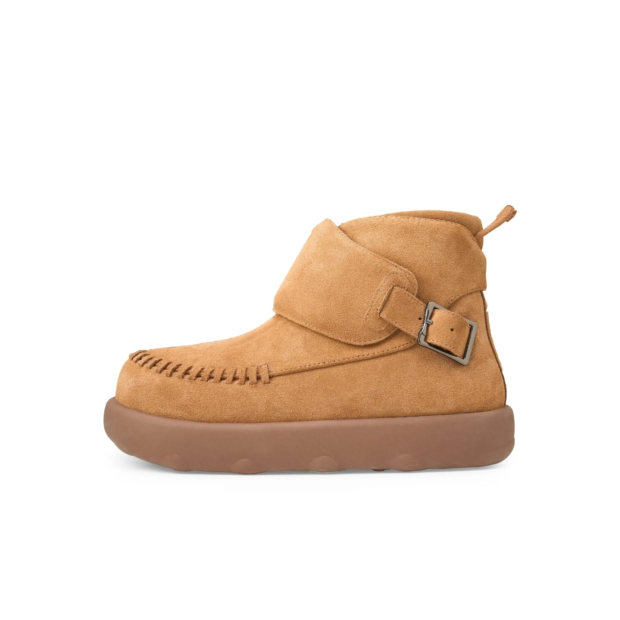 Open Smile Thick Soled Fleece Snow Boots In Brown