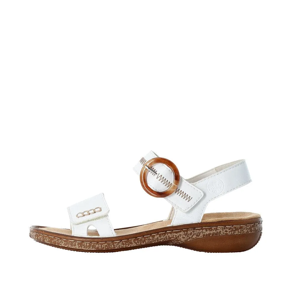 Rieker 628Z3-80 Ladies White Touch Fastening Sandals