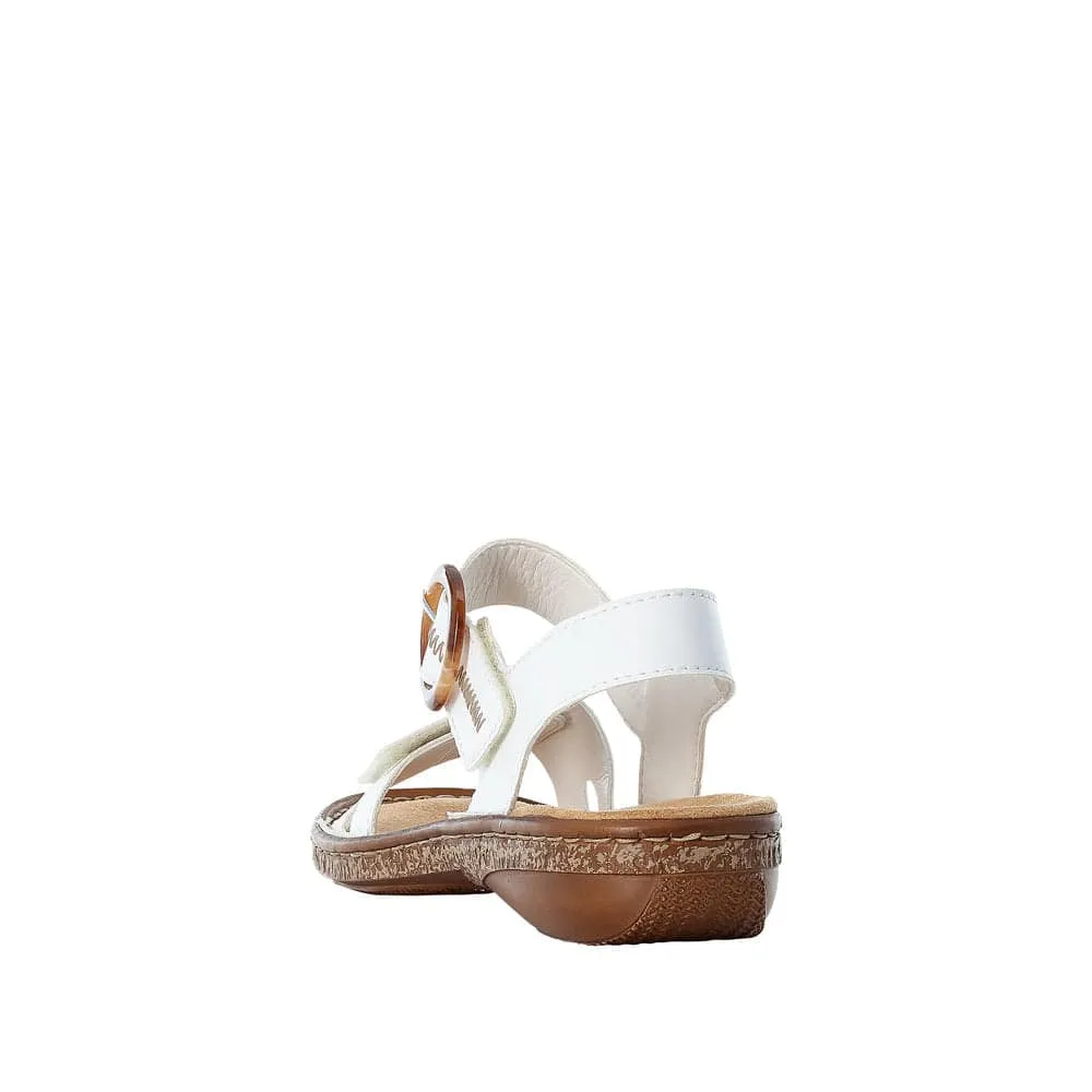 Rieker 628Z3-80 Ladies White Touch Fastening Sandals