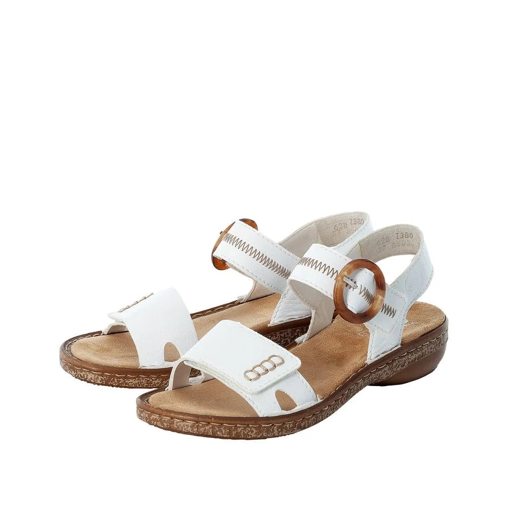 Rieker 628Z3-80 Ladies White Touch Fastening Sandals