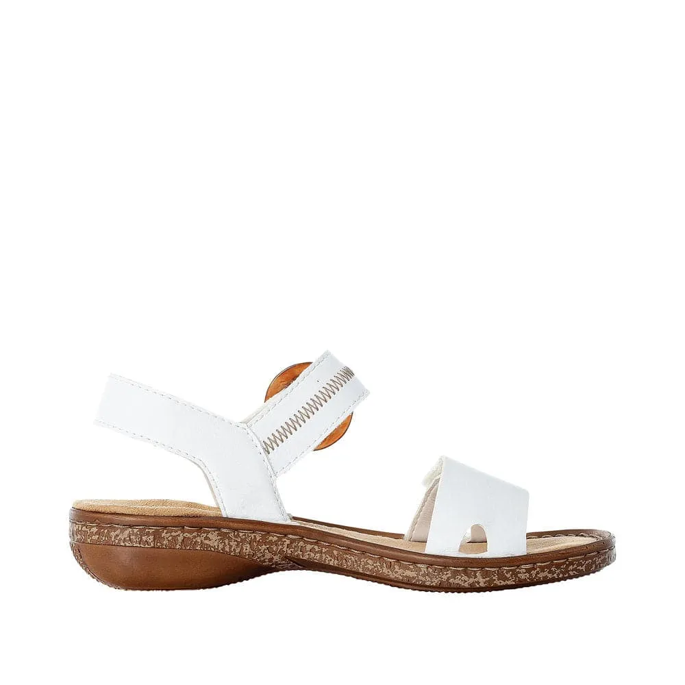 Rieker 628Z3-80 Ladies White Touch Fastening Sandals