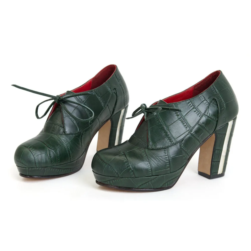 Rosa - Dark green embossed