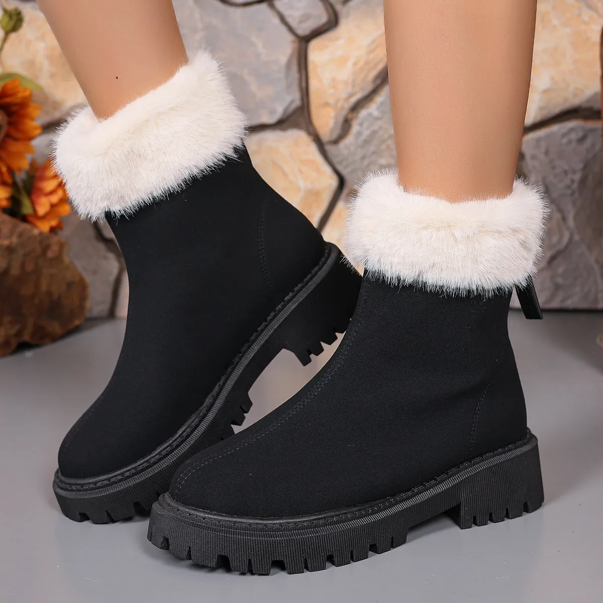 Square-heeled Snow Boots