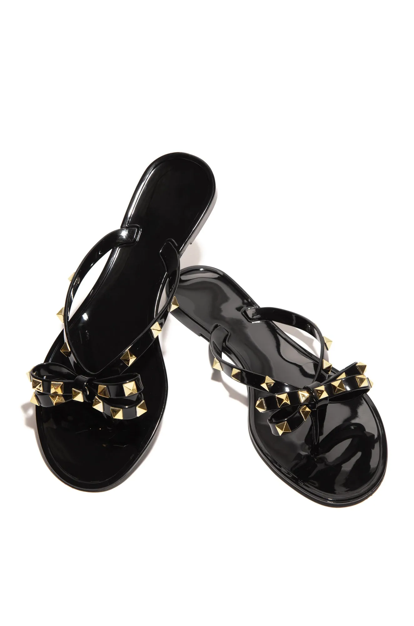 The Posh Life Jelly Slip On Sandals - Black