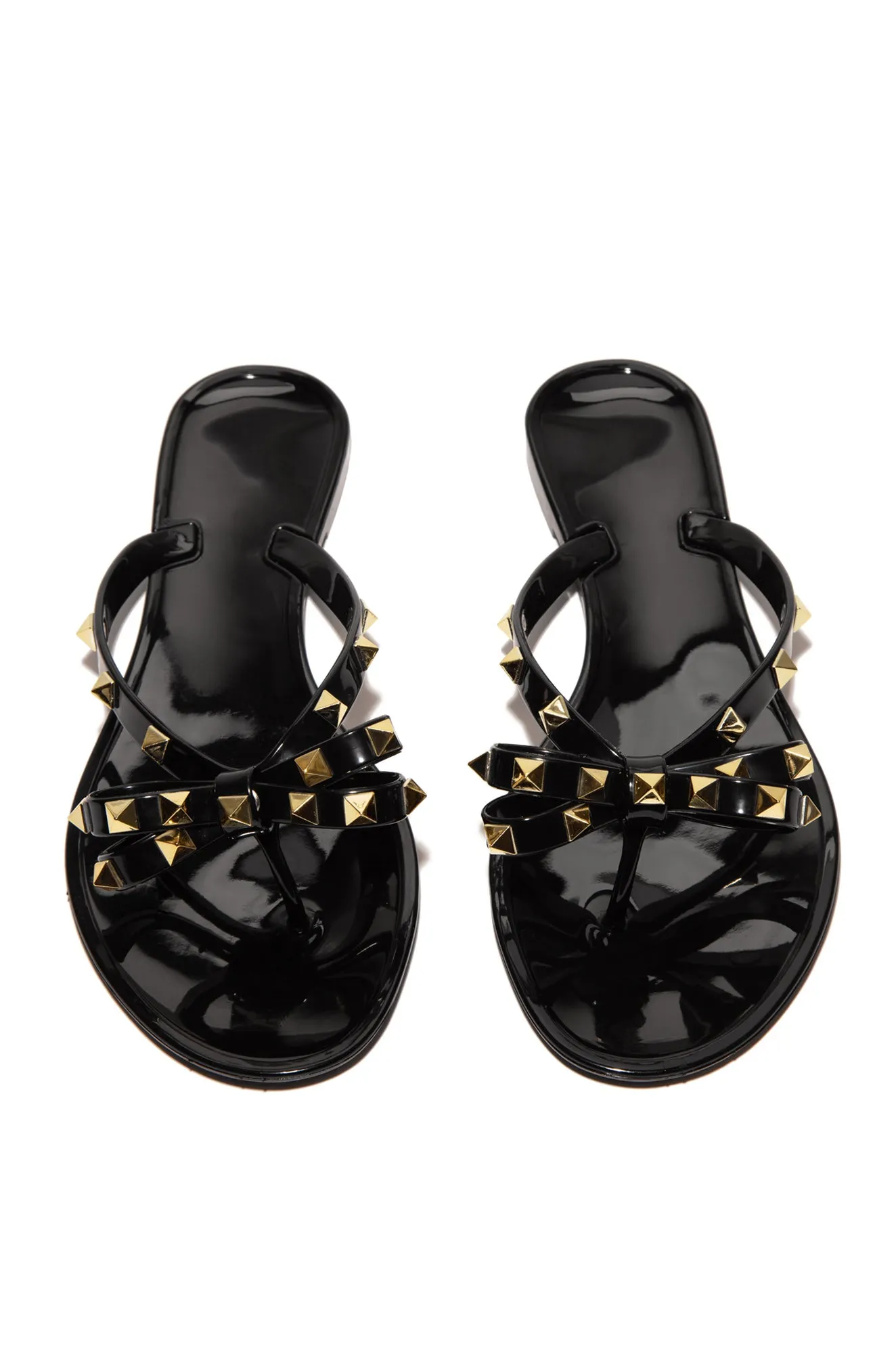 The Posh Life Jelly Slip On Sandals - Black