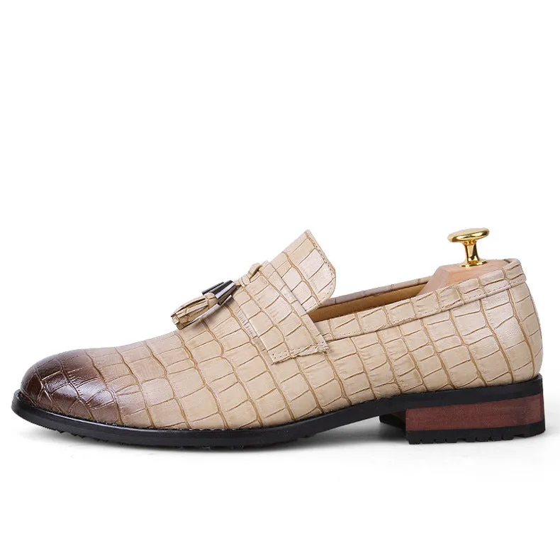 UNCs Crocodile Pattern Men's Casual Tassel Loafers