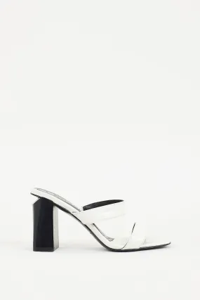 White Embossed Leather Hayden Heel