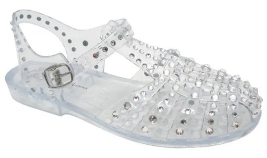 Women's Clear Rhinstone Studded Gladiator Sandals