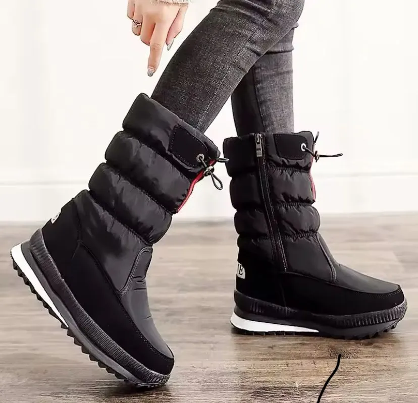 Women's Faux Fur Ankle Boots Chunky Platform Waterproof Snow Boots 246810  (38,41)