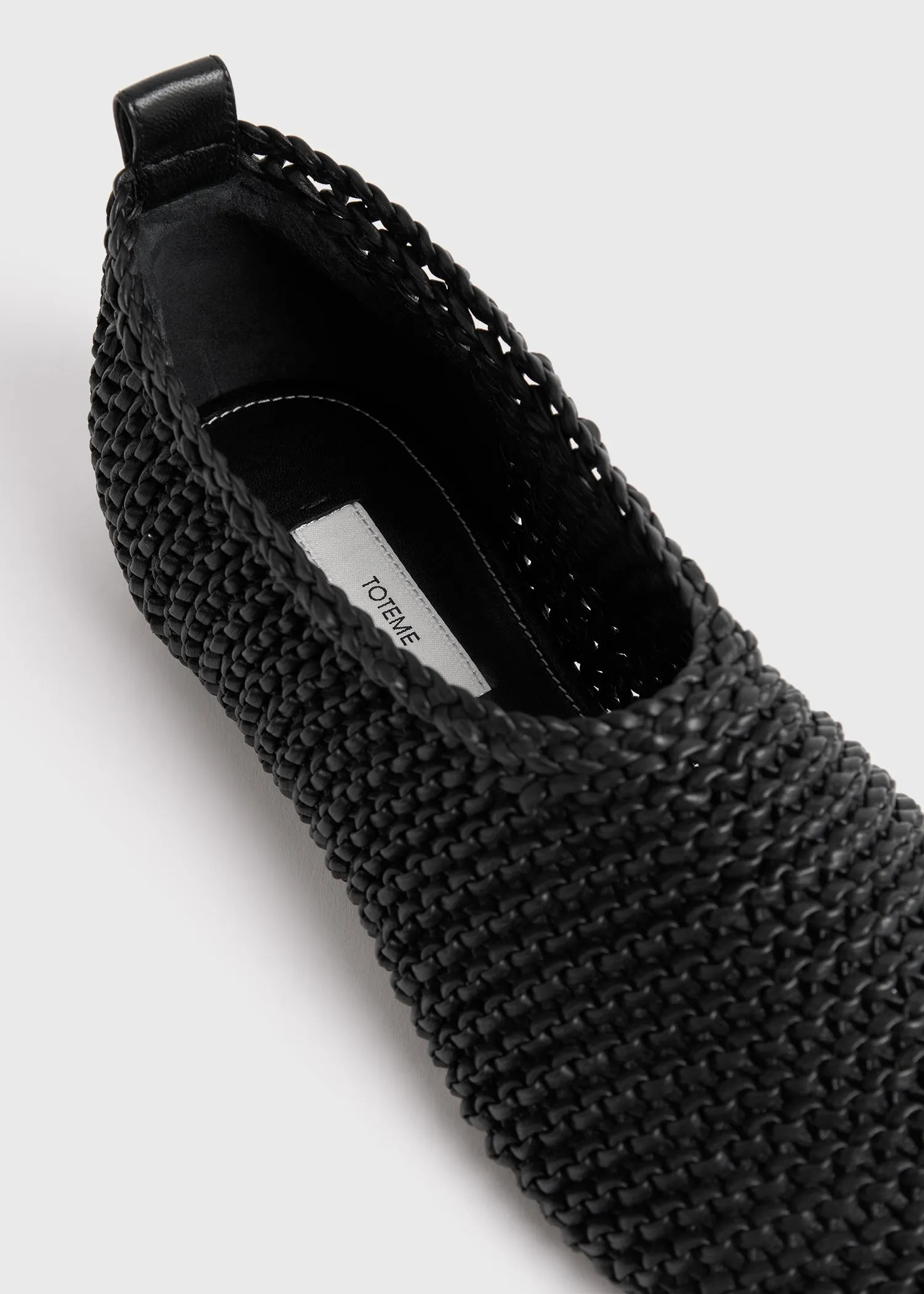 Woven leather ballerinas black